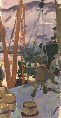 Алексеев Адольф Евгеньевич. Погрузка в порту. Из серии "Русский Север" 